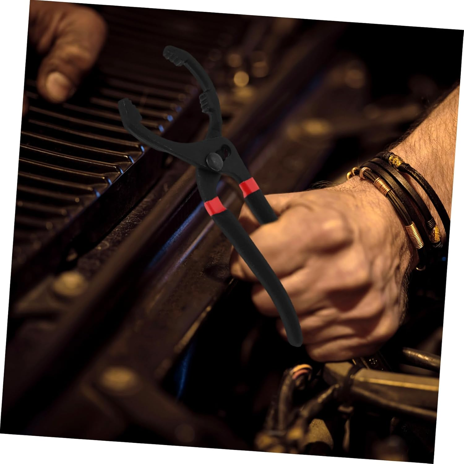 PAMINGONO Universal 10-Inch Adjustable Wrench Pliers Claw Jaw and Truck Engine Filter Removal Automotive Oil Remover Tool image number 5