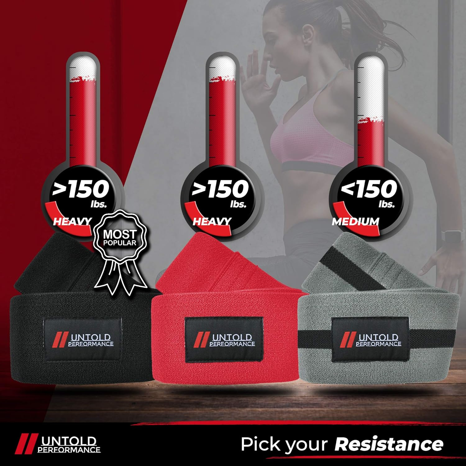 High Resistance Hip Band | Build and Activate Glutes, Quads, Hamstrings, Hips, and Butt | Weightlifting, Bodybuilding, Powerlifting, Cross Fit Training, and Yoga for Men and Women - Black - Heavy image number 6