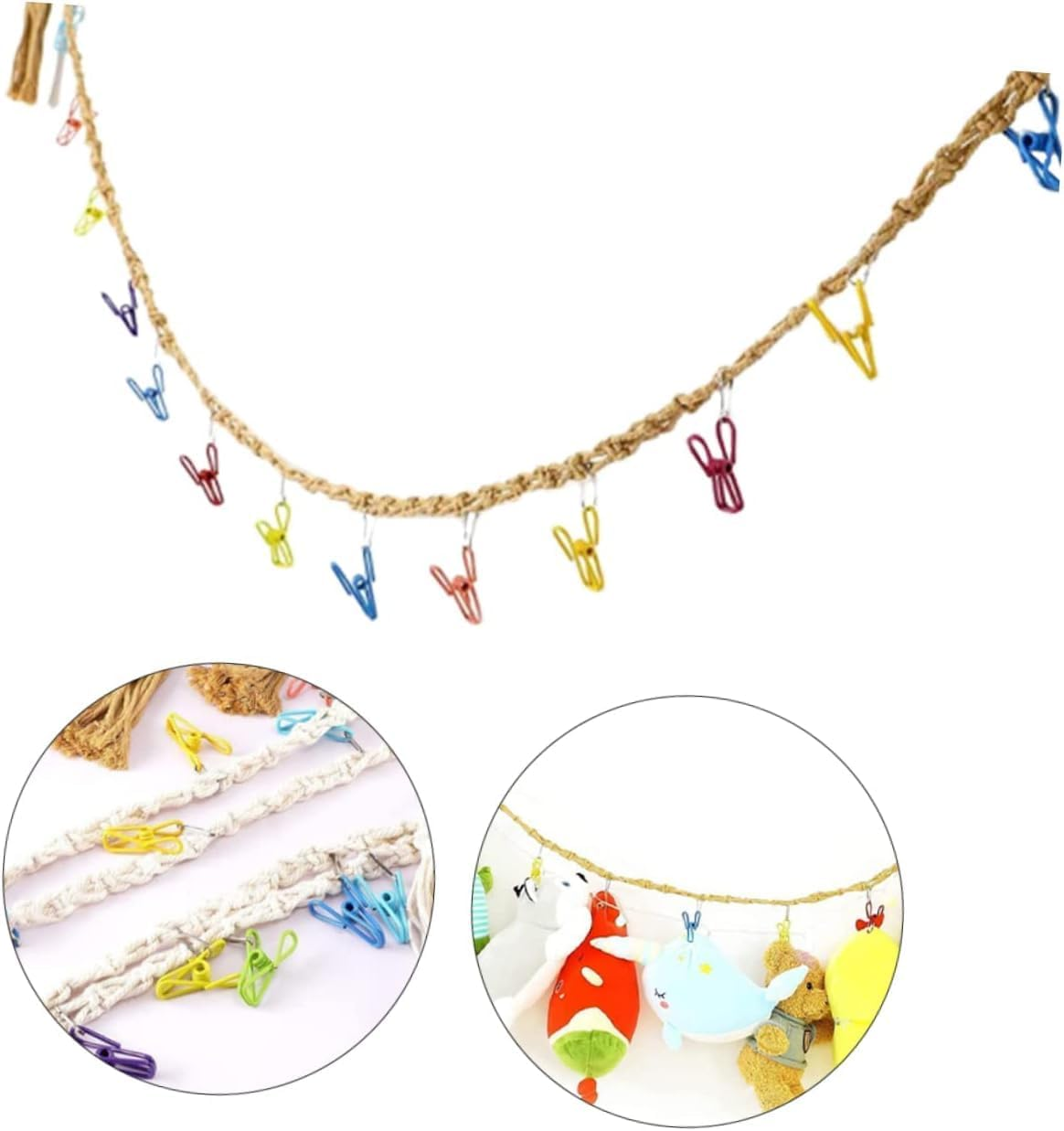 Cotton Stuffed Animal Storage Chain with Clip,1Set Stuffed Animals Storage Chain Stuffed Animal Storage Hanging Chain with Clip,Stuffed Animal Display Holder Chain,Hanging Stuffed Animal Storage Chain image number 4