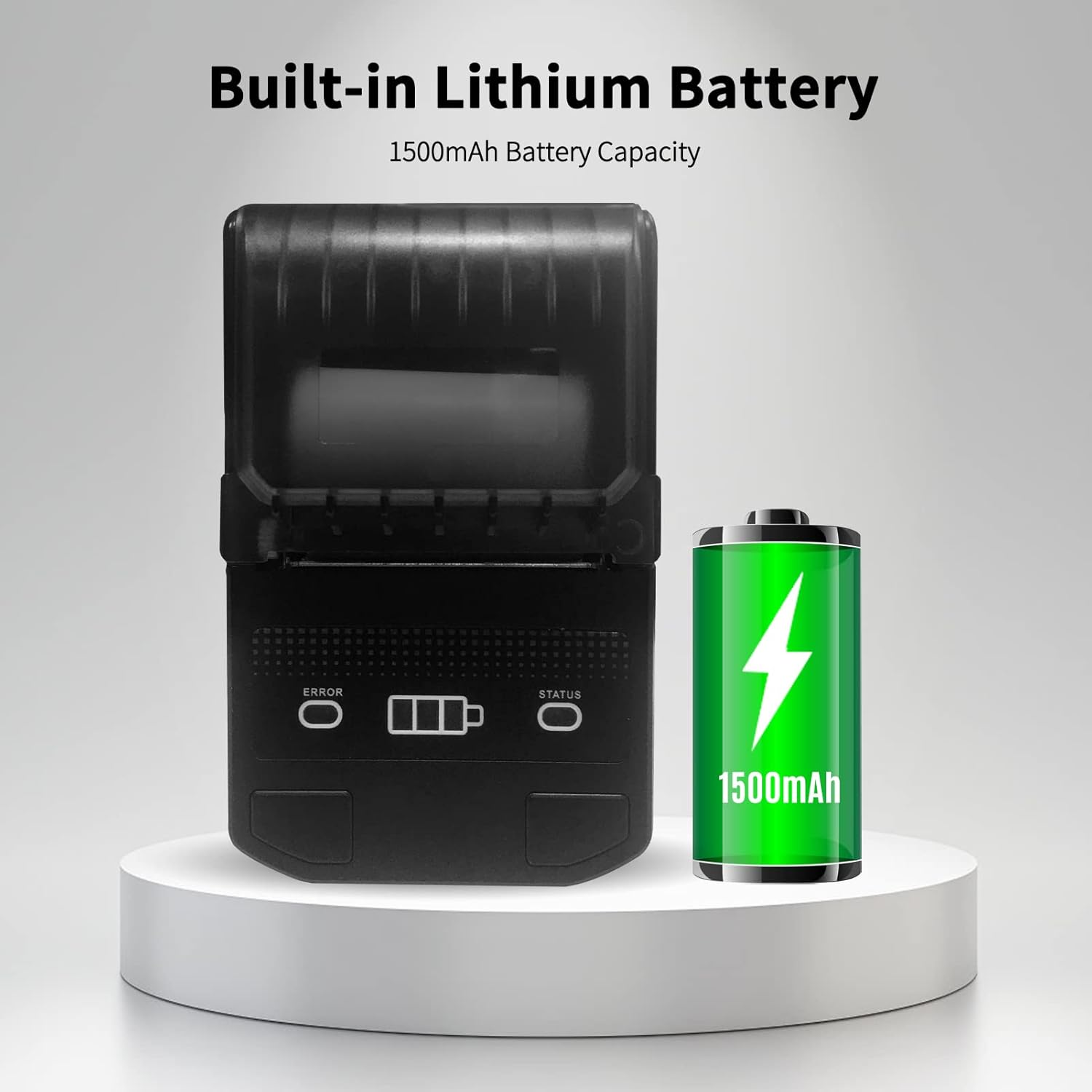 Receipt Printer, 58Mm Thermal Receipt Printer Wireless BT Mini Bill Ticket POS Mobile Printer with Rechargeable Battery Support ESC/POS Ios Windows for Restaurant Supermarket Retail image number 6