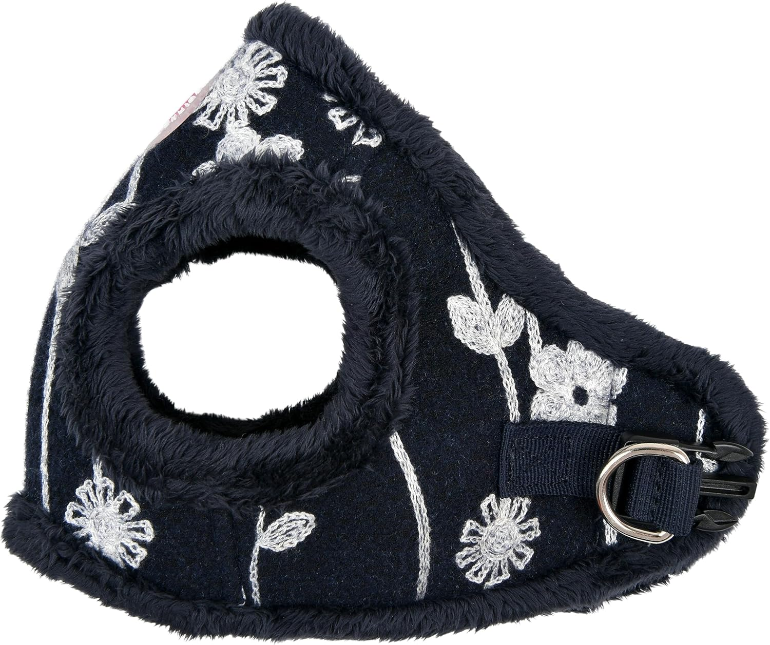 Pinkaholic New York Celandine Vest Dog Harness Step-In Warm Winter Flower Pattern for Small Dog, Navy, Medium image number 3
