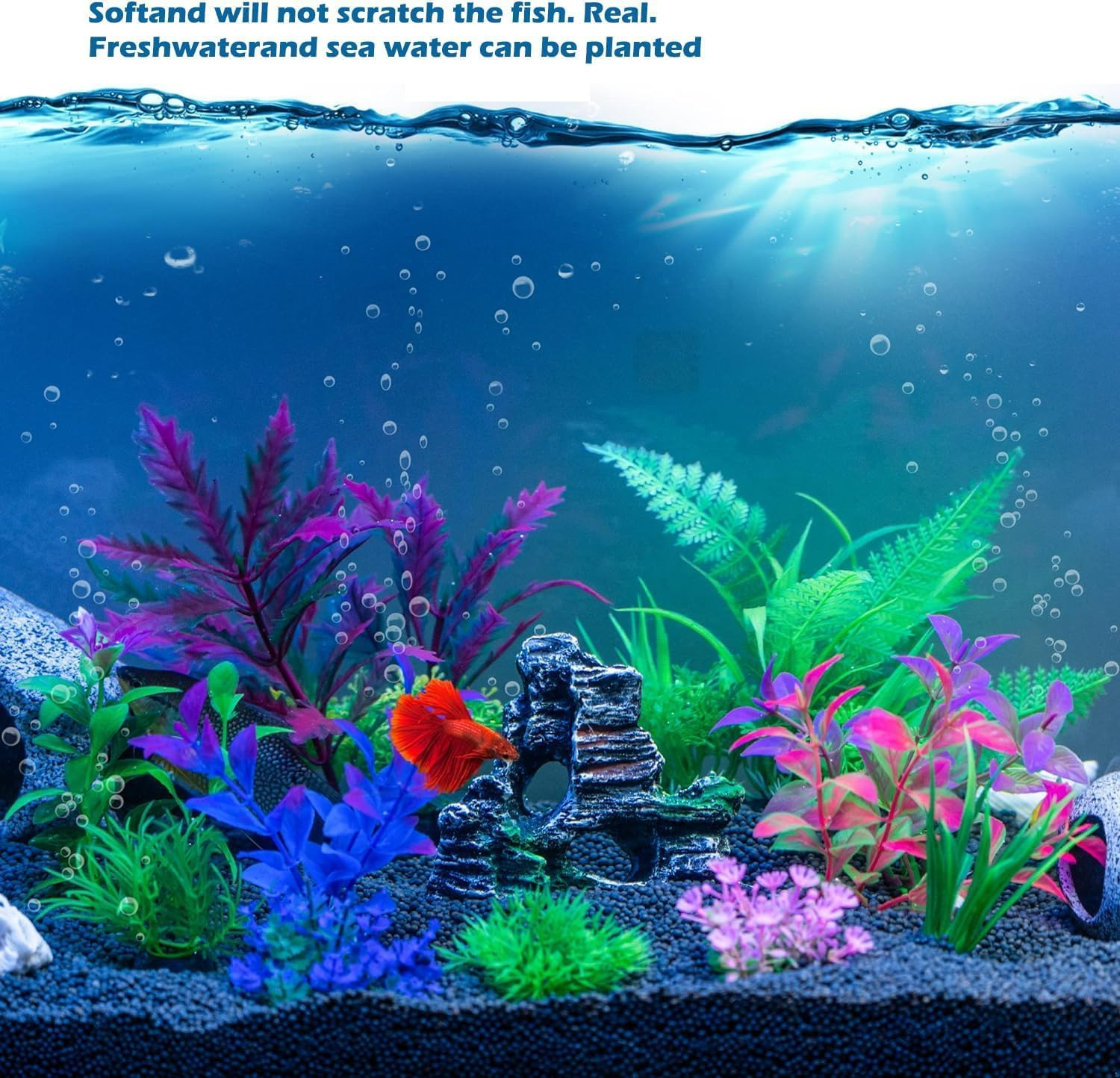 10PCS Artificial Aquatic Plants ，Plastic Aquariums Plants Decorations,Used for Household and Office Aquarium Simulation Plastic Hydroponic Plants. image number 5