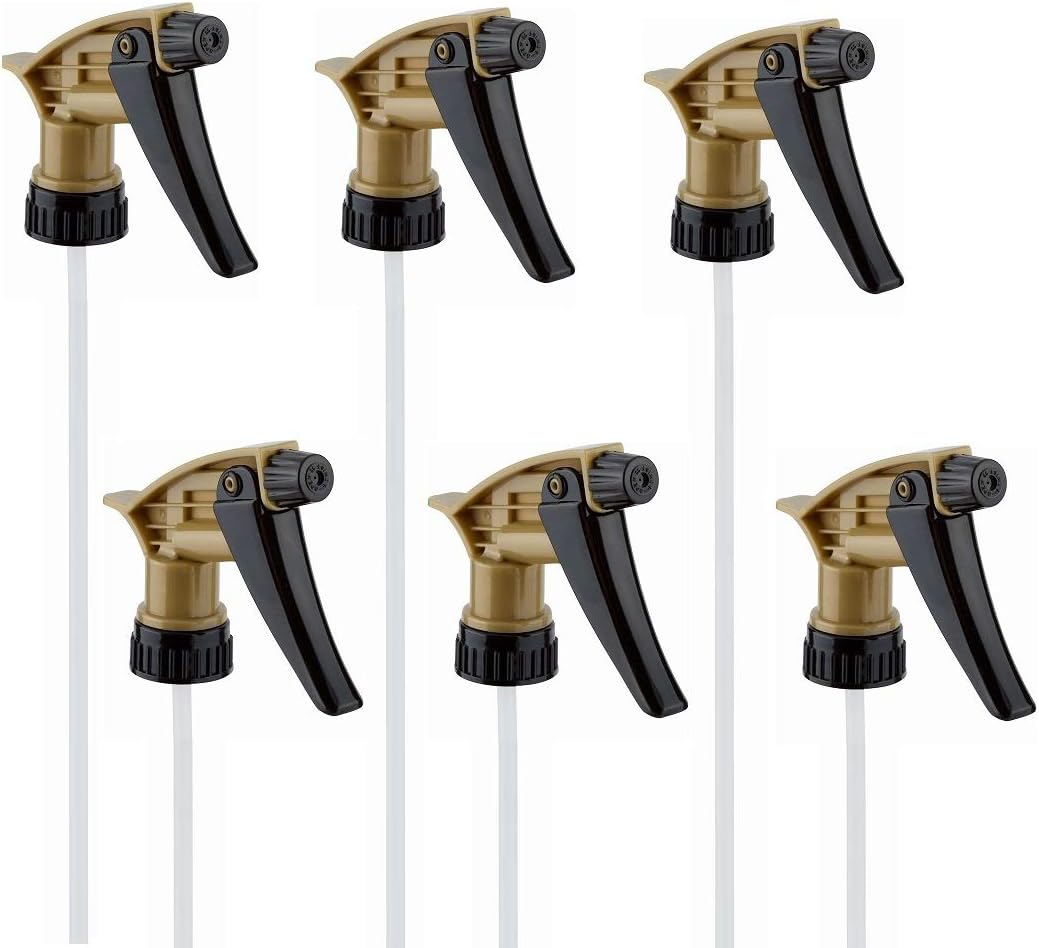 Comfort Axis Heavy Duty Acid Resistant Trigger Sprayer, Black/Gold, 9-1/4" Dip Tube, 28Mm Neck Finish - 6 Pack image number 3