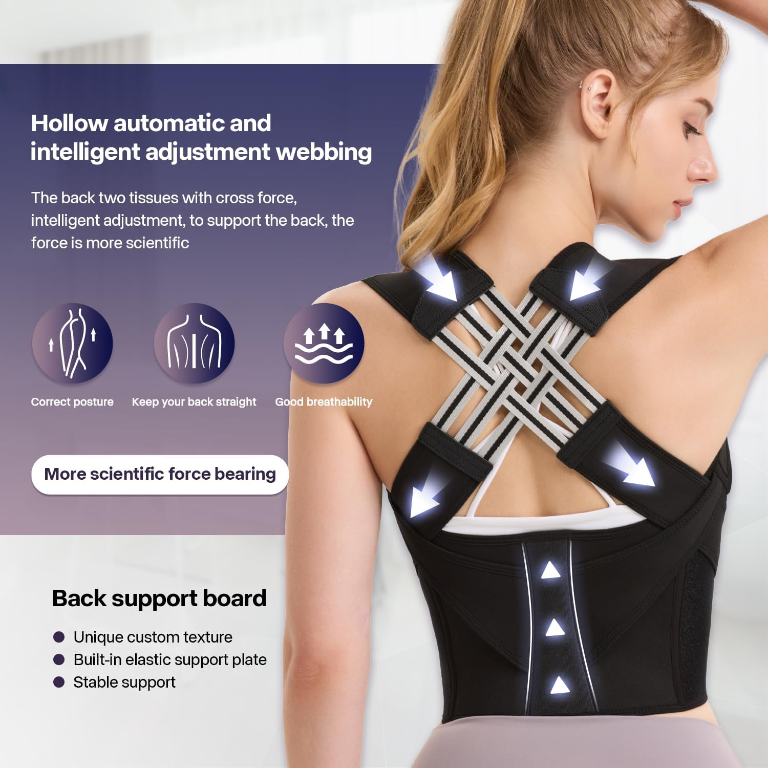 Posture Corrector for Women and Men, Adjustable Shoulder Posture Brace, Back Straightener Posture, Used for Middle and Upper Spine XXL image number 5