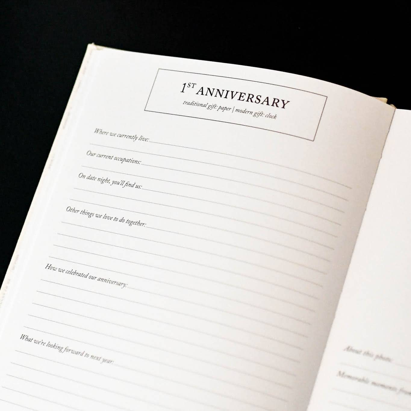 Anniversary Journal by Duncan & Stone - Taupe | Wedding Journal Book for Couples | Marriage Scrapbook Gift | Memory Gifts for Couples | Keepsake for Anniversaries image number 2