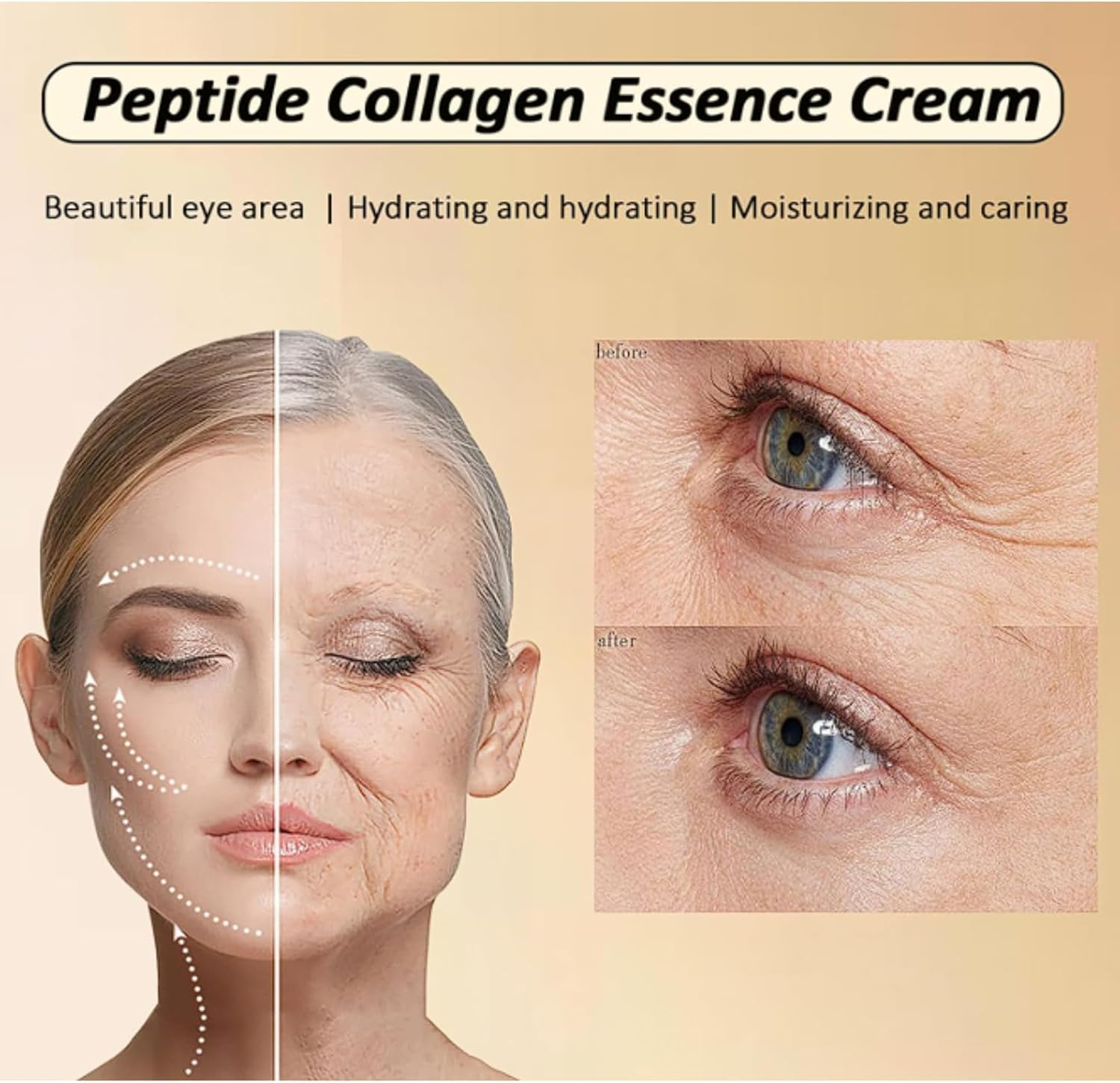 Polypeptide Collagen Elastic Essence Cream, Micro-Molecular Collagen anti Wrinkle Lotion, Multi Peptide Firming Moisturizing Face Cream, Deep Hydrating anti Aging Skin Care for Women (2Box) image number 5