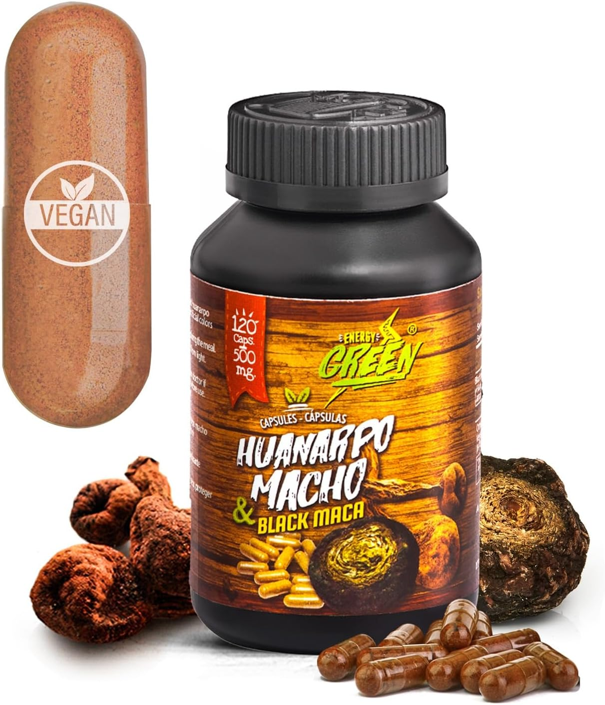 Black Maca & Huanarpo Macho L Male Supplement L Natural Energizer L Premium & Vegan L Non-Gmo L Amazon Andes image number 5