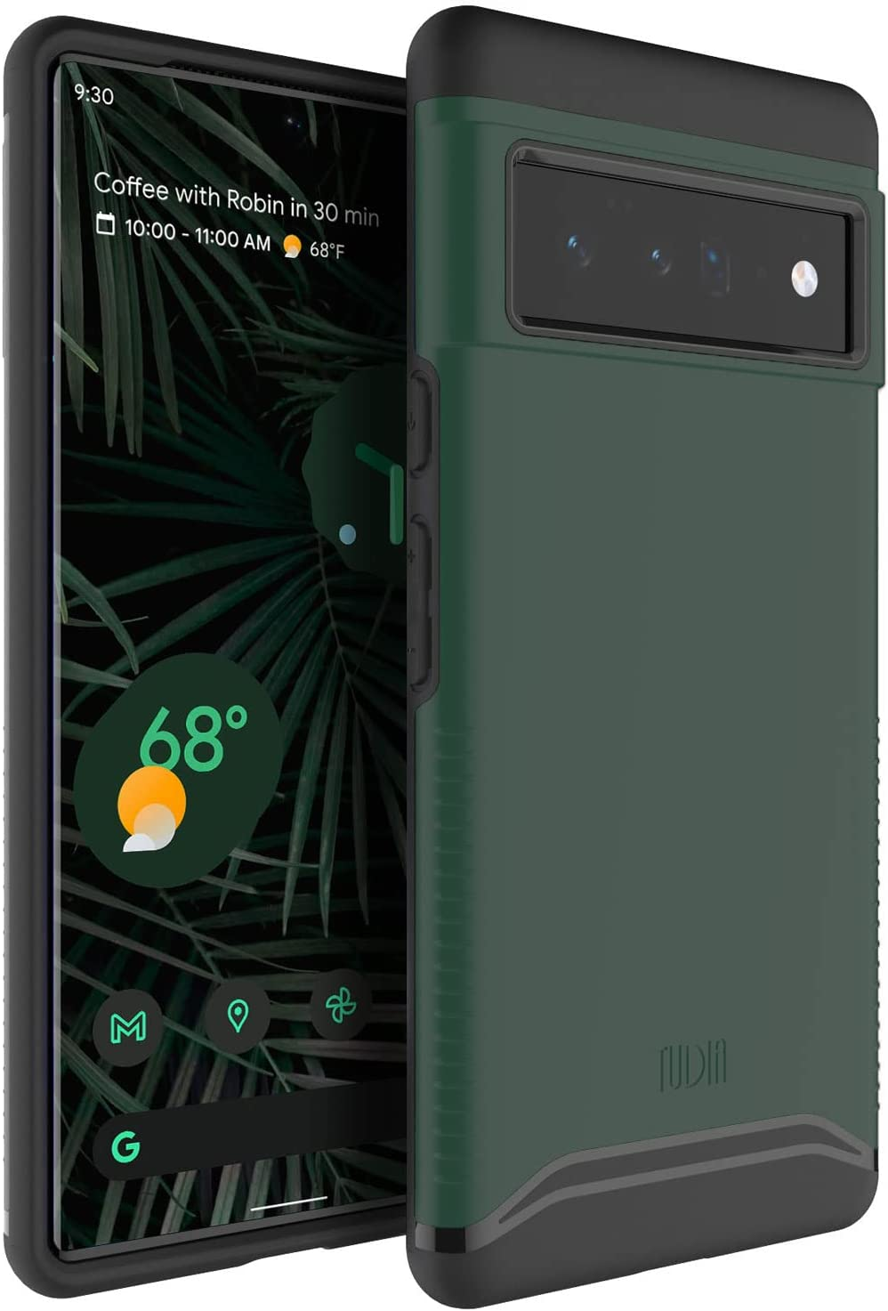 TUDIA Dualshield Designed for Google Pixel 6 Pro Case (2021), [Merge] Shockproof Military Grade Heavy Duty Dual Layer Tough Slim Hard Protective Case Cover (Hunter Green)