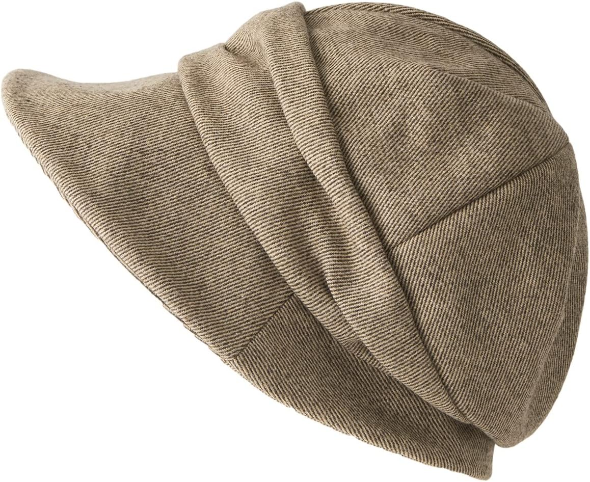 CHARM Womens Newsboy Winter Hat - Organic Cotton Bonnet Visor Casquette Chemo Cap