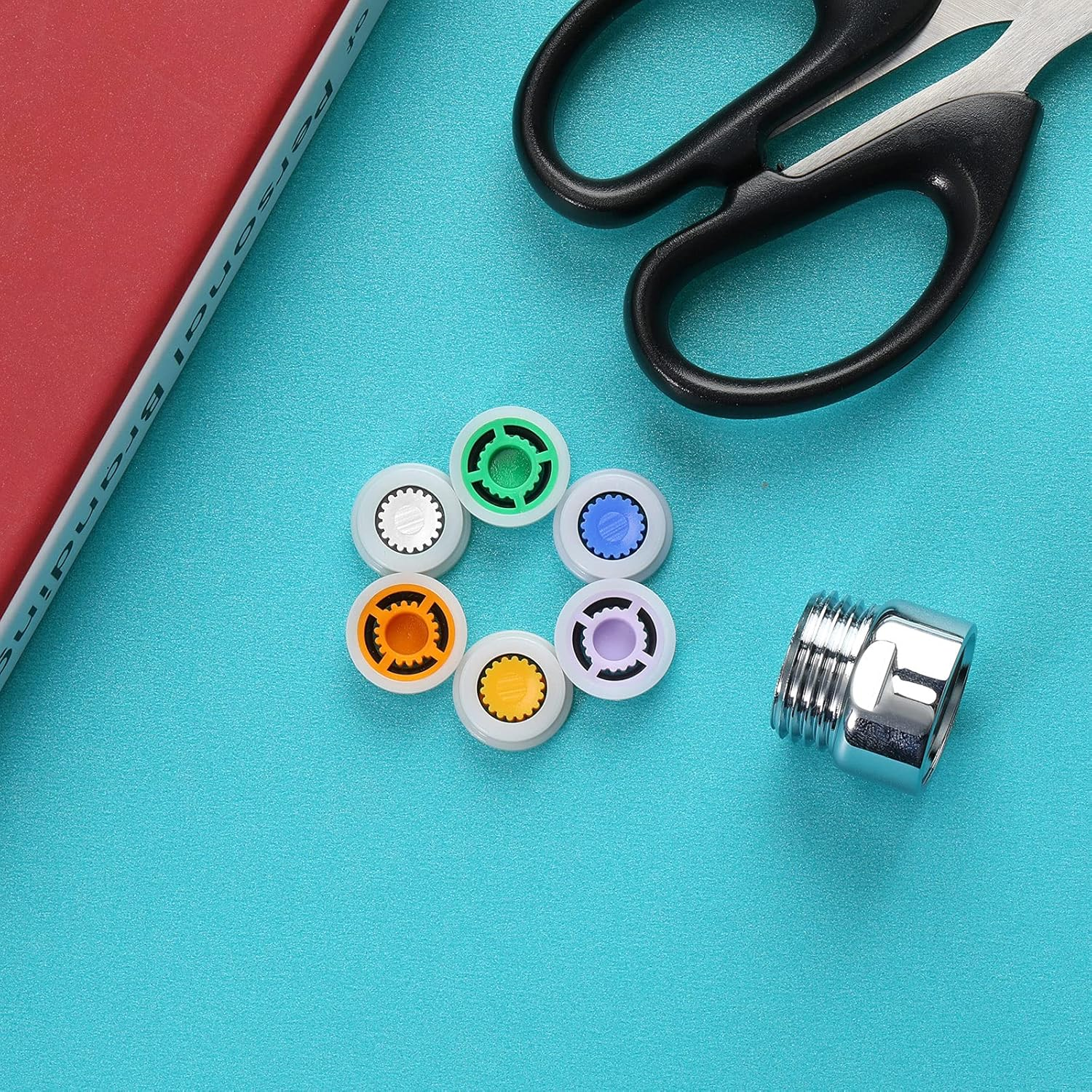 Honoson 7 Shower Flow Reducer Limiter Set Water Flow Saver Adapter Set Flow Reducer Limiter 1/2 Inch Flow Restrictor Control Valve for Fixed Handheld and Shower Head 1.2/1.5/1.8/2/ 2.2/2.5 GPM image number 3