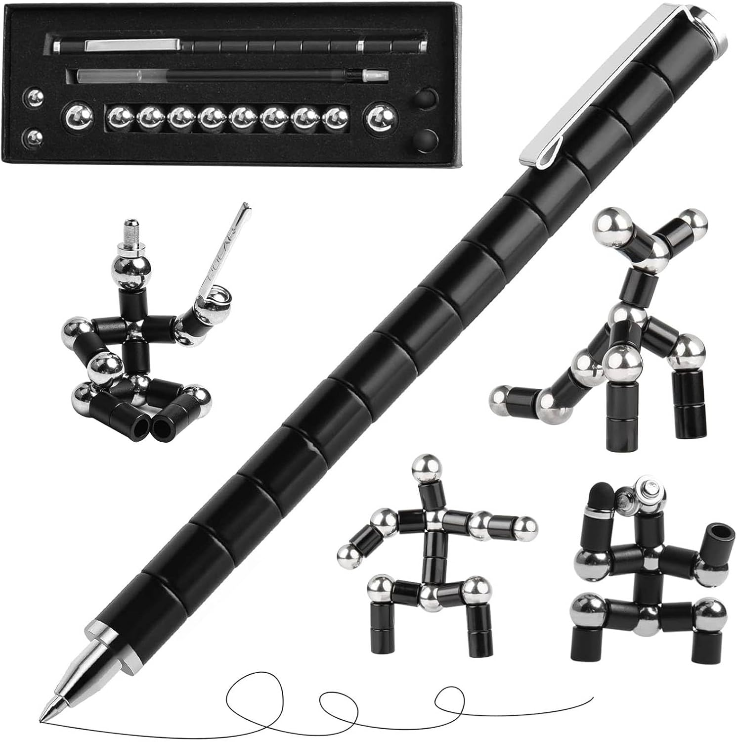 Cool Fidget Gel Pens, Fun Writing Ballpoint Pen, Birthday for Him Mens Unique Gadgets, Novelty Easter Basket Stuffers for Men Teenage Boys (Blue)