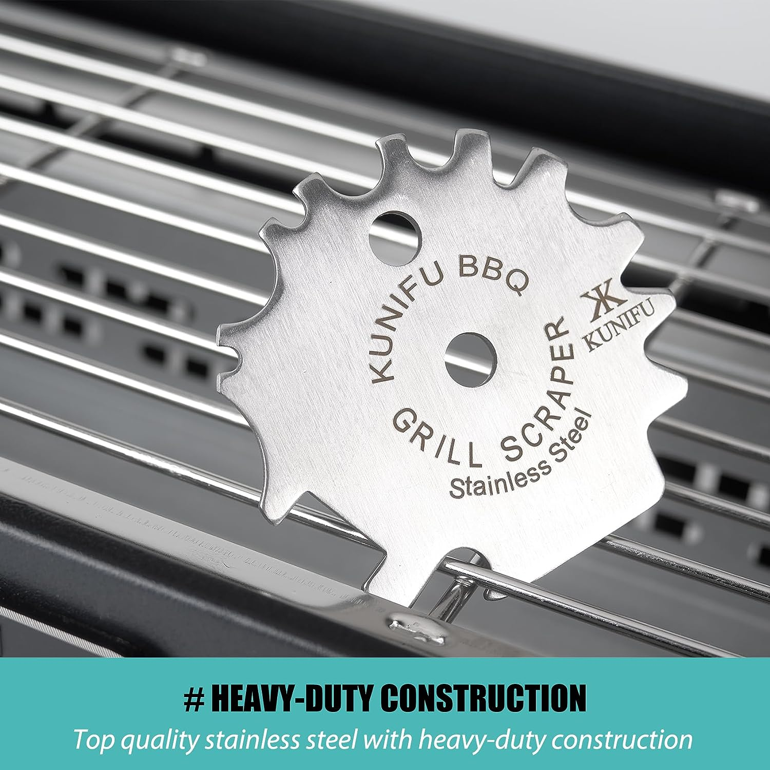 KUNIFU BBQ Grill Scraper, Stocking Stuffers, Bristle-Free for Griddle, Kitchen Gadgets Cleaner, Camping Accessories, Ideal Gifts for Christmas, for Men, Dad, Husband, Boyfriend, Fathers Day image number 4