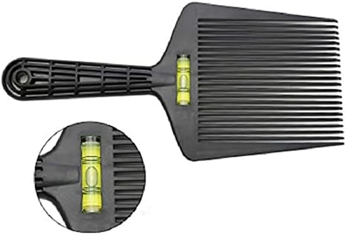 Eforlike Barber Flat Top Comb with Level Bang Liquid Oil Hair Cutting Angle Adjustment Large Teeth Comb Styling Tool (Black)