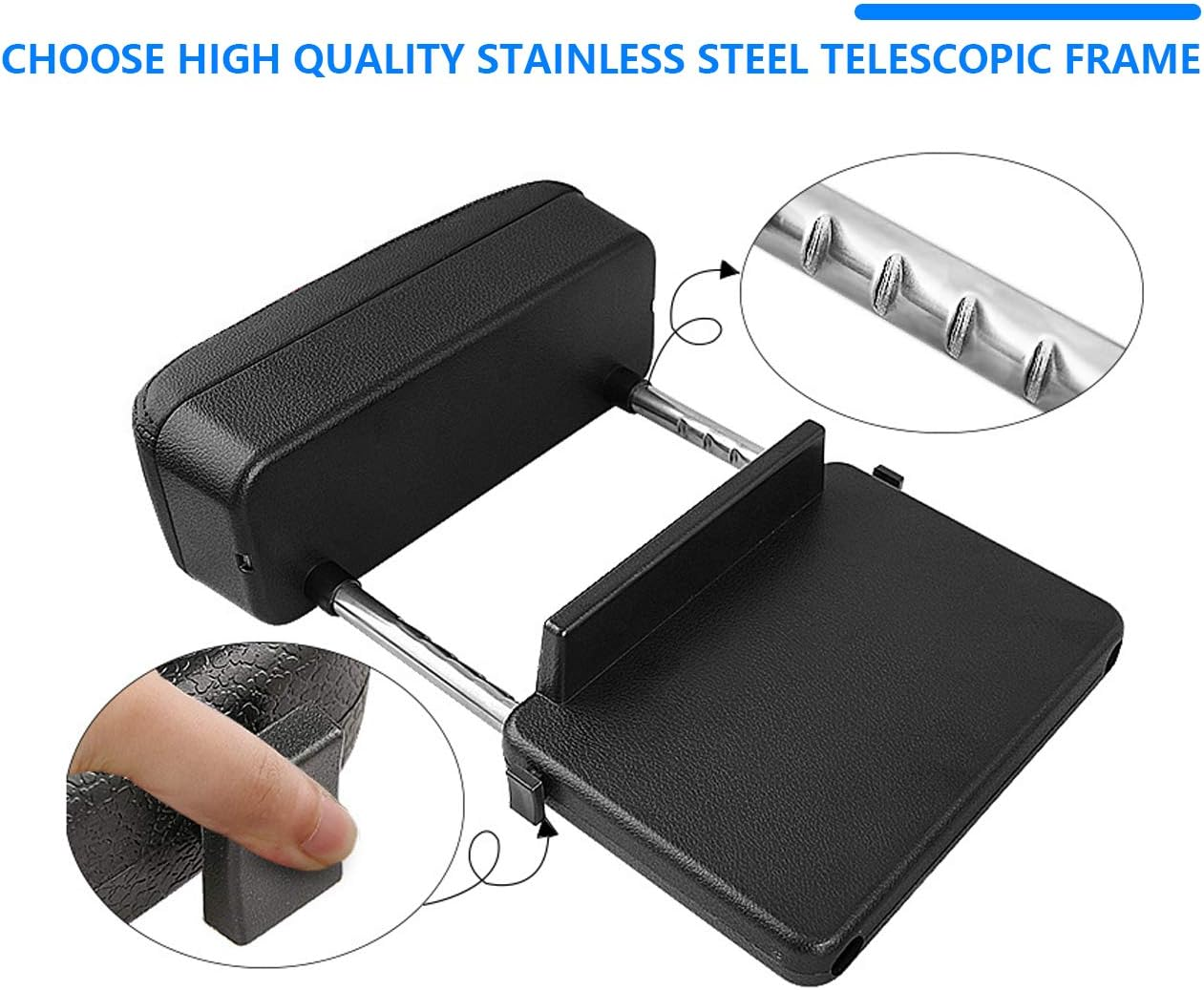 R RUIYA Armrest Box Protector for Universal Auto Car Center Console Armrest Extender General Motors Elbow & Forearm Wrist Rest Support Adjustable Height Comfort Pads (With Black Line) image number 2