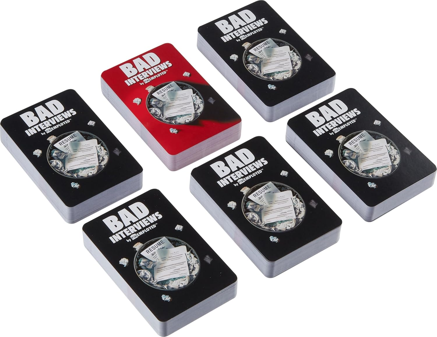 Mattel Games Bad Interviews by Funemployed Party Game for Adults and Game Night for 3 or More Players, Hilarious Quick-Thinking Interview Card Game