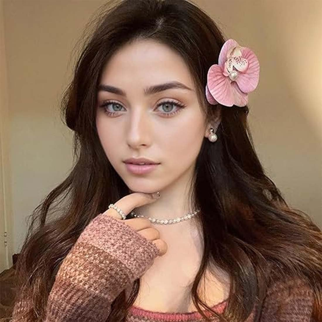 SULIUDAJI Pack of 4 Hair Clips Flower, Hawaiian Flower Hair Clips for Women, Plumeria Hibiscus Hair Clip, Hair Clips, Hawaiian Flower Hair Clips, Artificial Flower Clips for Holiday, Beach Party image number 2