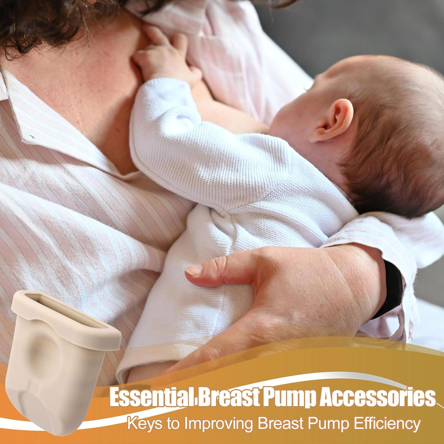 4Pcs Replacement Diaphragm for Eufy Wearable Breast Pump E10/S1/S1 Pro, Soft Silicone Breast Bump Parts Accessories image number 2