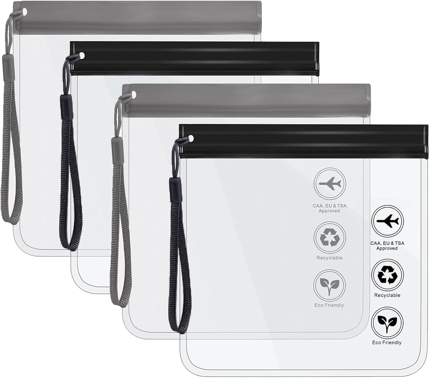 HANHOST 2 Pack TSA Approved Clear Toiletry Bag Set - 20X20Cm Leakproof Travel Essentials for Airports, Reusable EVA Cosmetic Organizer with Handle, TSA Compliant Toiletry Bag for Men & Women Travel