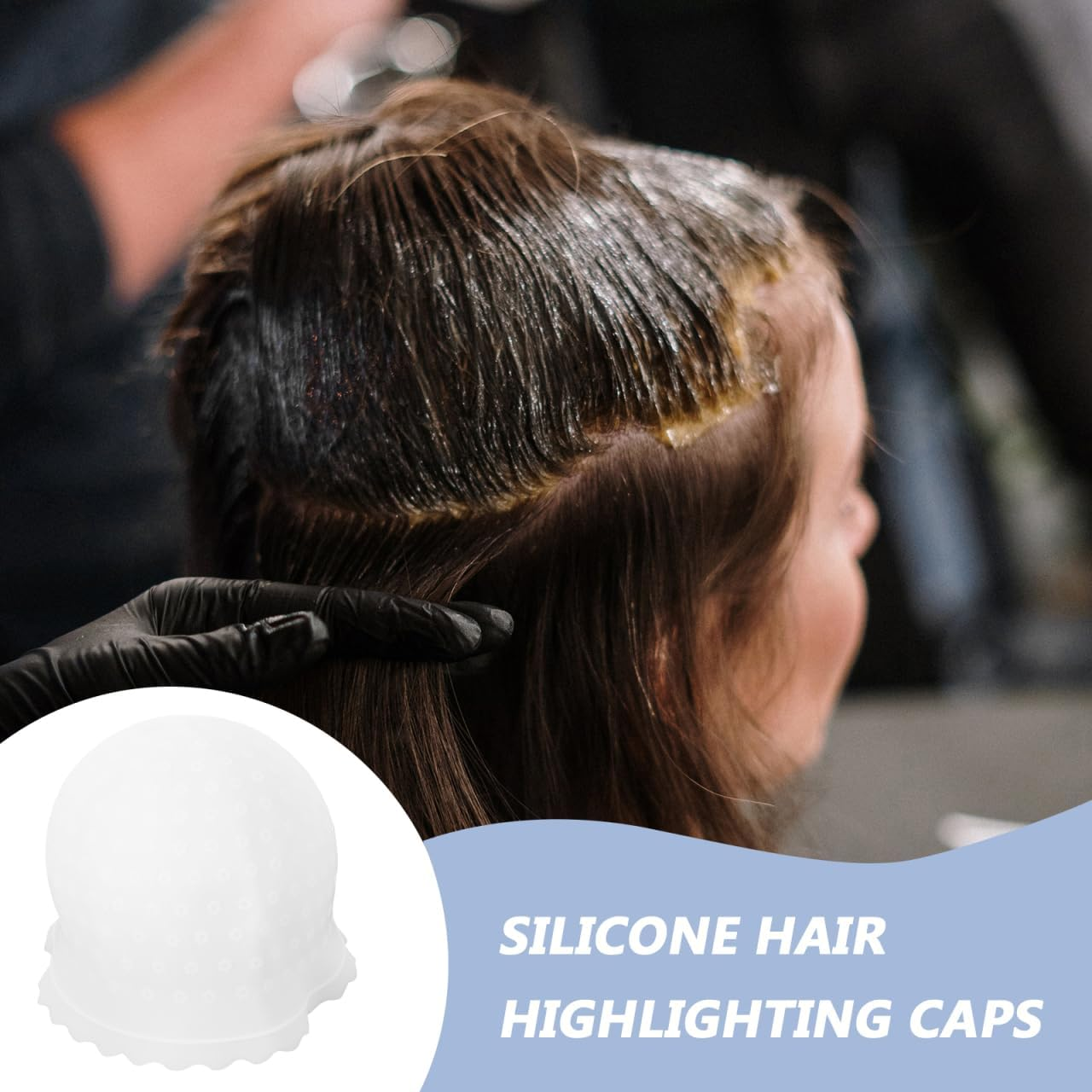 Anneome Reusable Silicone Highlight Cap with Holes for Effortless Hair Dyeing Stylish Hair Dye Hat for Highlights and Care Treatments for Hairdressers and Home image number 3