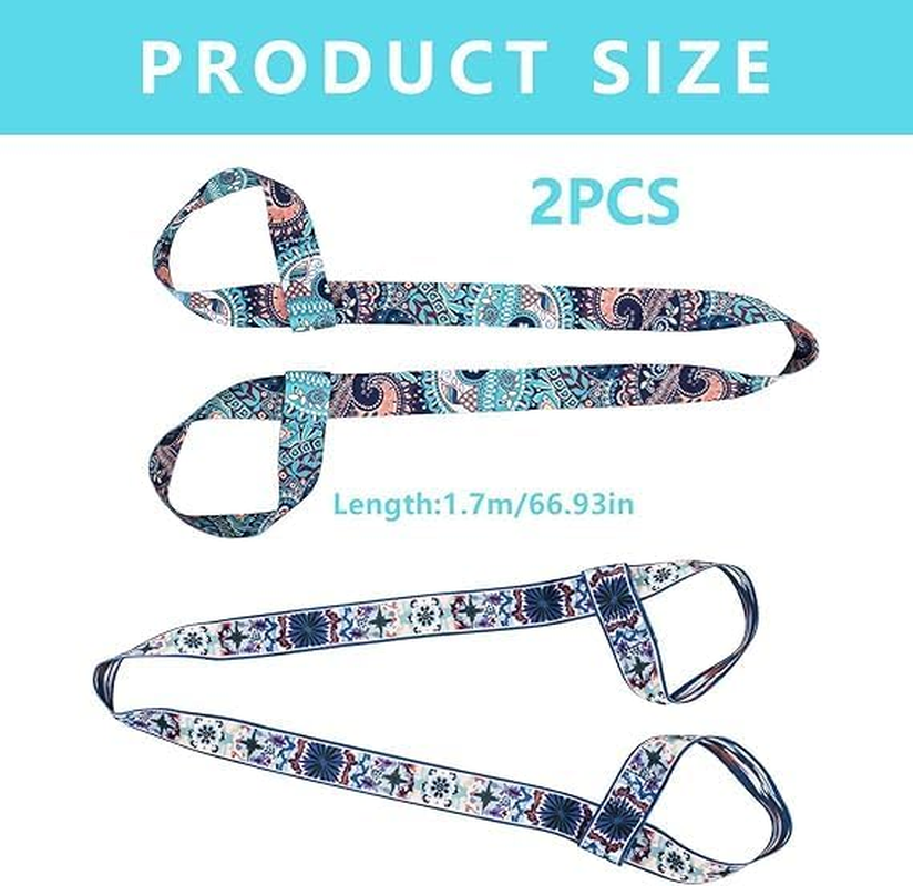 2Pcs Yoga Mat Carrier Stretching Straps, Yoga Mat Strap Sling Mat Carrier Stretching Sling Holder, Adjustable Yoga Mat Strap Easy to Carry Hands image number 6