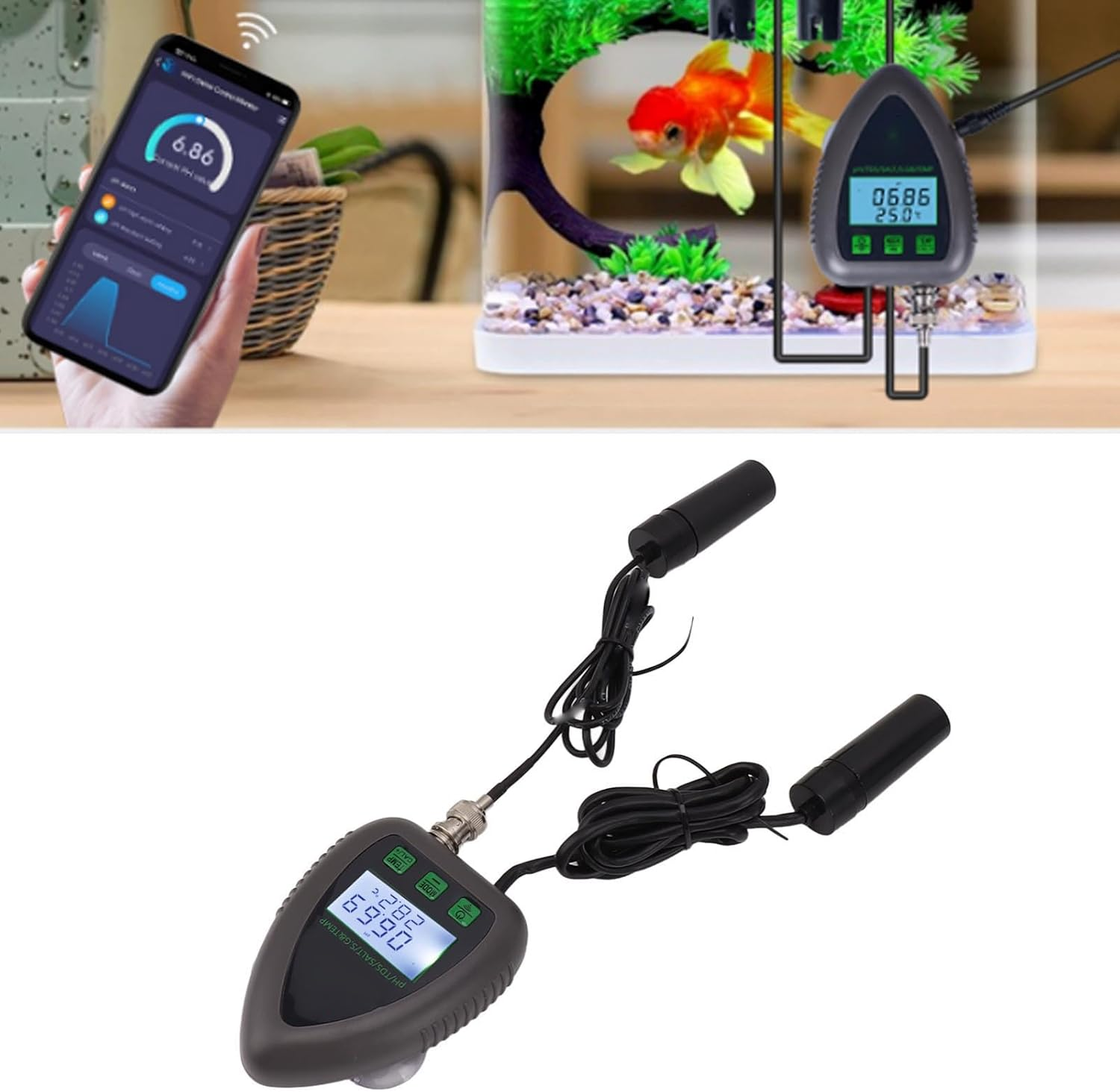 9951W Water Quality Meter 5 in 1 Multi Wifi Continuous PH TDS Salt SG Temp Online Water Quality Tester for Tuya APP (AU Plug) image number 1