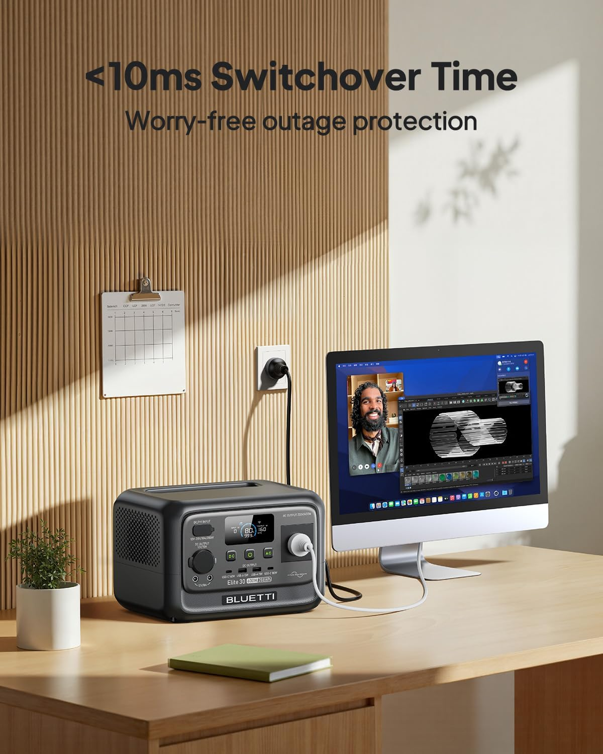 BLUETTI Solar Generator Elite 30 V2, 288Wh Lifepo4 Battery Backup, 600W AC Outlets (Power Lifting 1,500W), 0-100% in 70 Min, for Camping, Road Trip, Outage (Solar Panel Optional) image number 1