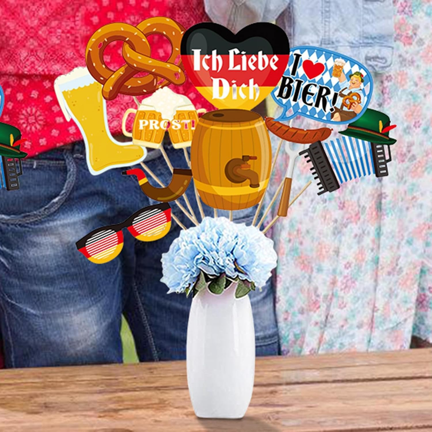 Oktoberfest Photo Prop, Oktoberfest Photo Booth Props - Vista Print 21 Photo Booth Props Oktoberfest Accessories,Sausage Beer Theme Festival Hats and Glasses Oktoberfest Party Decoration image number 3