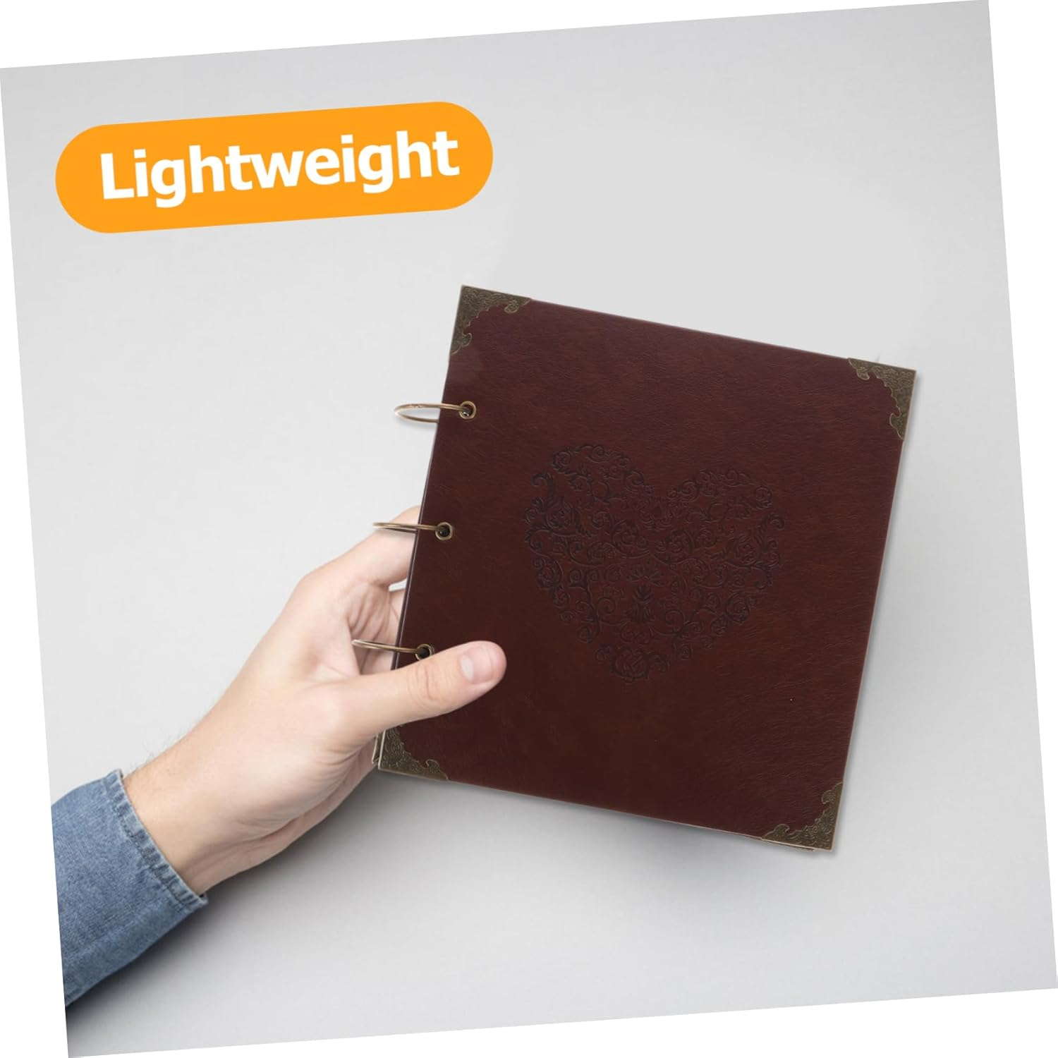 Leather Photo Album Scrapbook Album for Family Sticker Holder for Wedding Travel School Memories image number 3