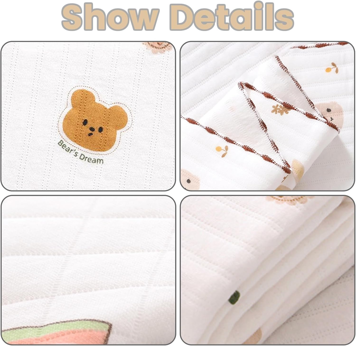 ZONEY Cute Wrap Receiving Blanket Baby Wrap Versatile Swaddles for Fall/Winter Perfect for Newborns & Infants 33.5X33.5In Warm Baby Blanket Thickened Wrap Blanket Soft & Convenient (Flower) - Flower image number 5