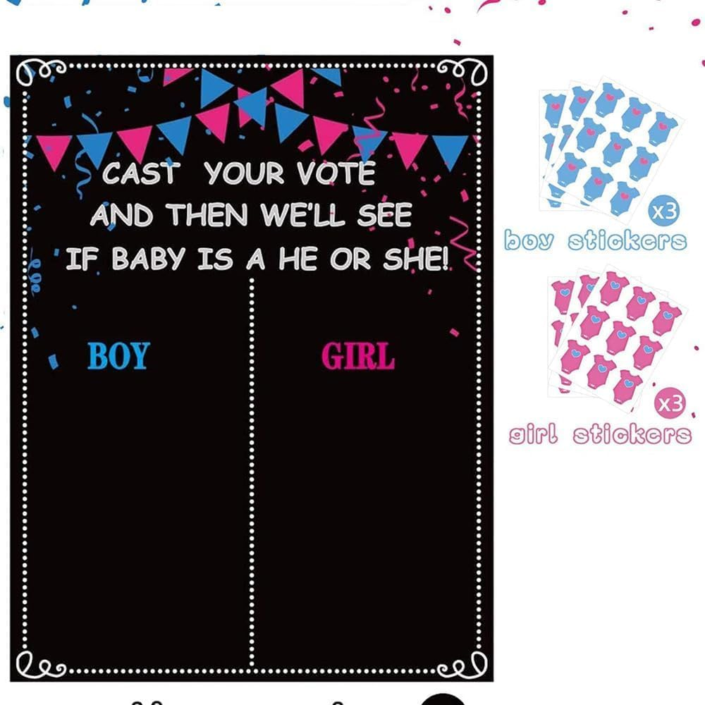 Gender Reveal Games, Voting Gender Reveal Decorations Gender Reveal Ideas Boy or Girl Baby Shower Party Supplies for Gender Reveal Voting Use Gender Reveal Decor image number 1