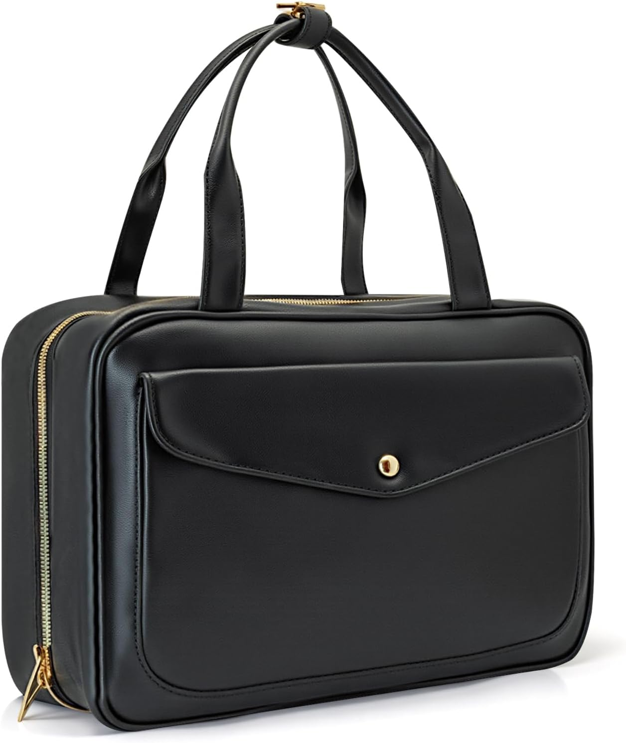 Travel Toiletry Bag,Hanging Leather Large Capacity Travel Wash Bag,Waterproof Portable Make up Bag,Travel Storage Skin Care Cosmetics Toiletries (Pink)