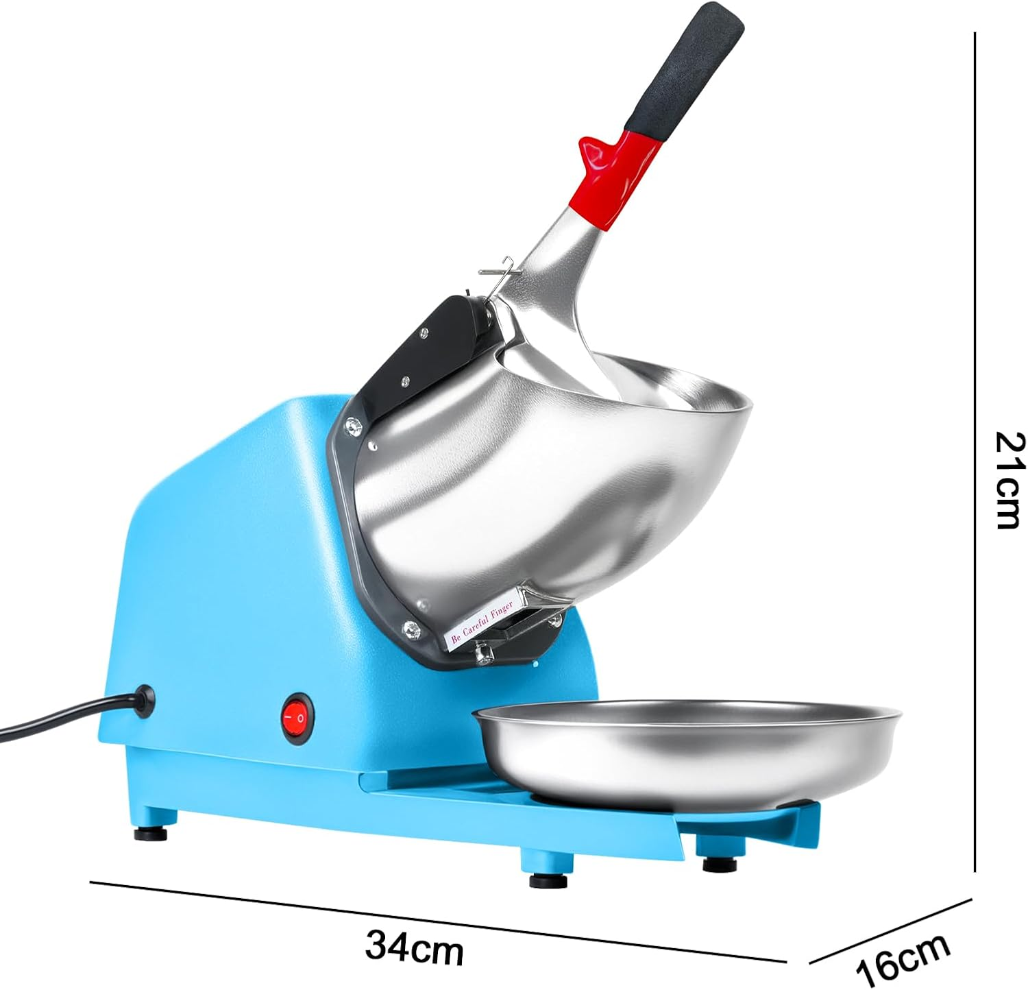 Shaved Ice Machines - Electric Ice Crusher Shaver, Stainless Steel Snow Cone Maker Shaved Ice Machine for Home & Commercial Use, Blue image number 5