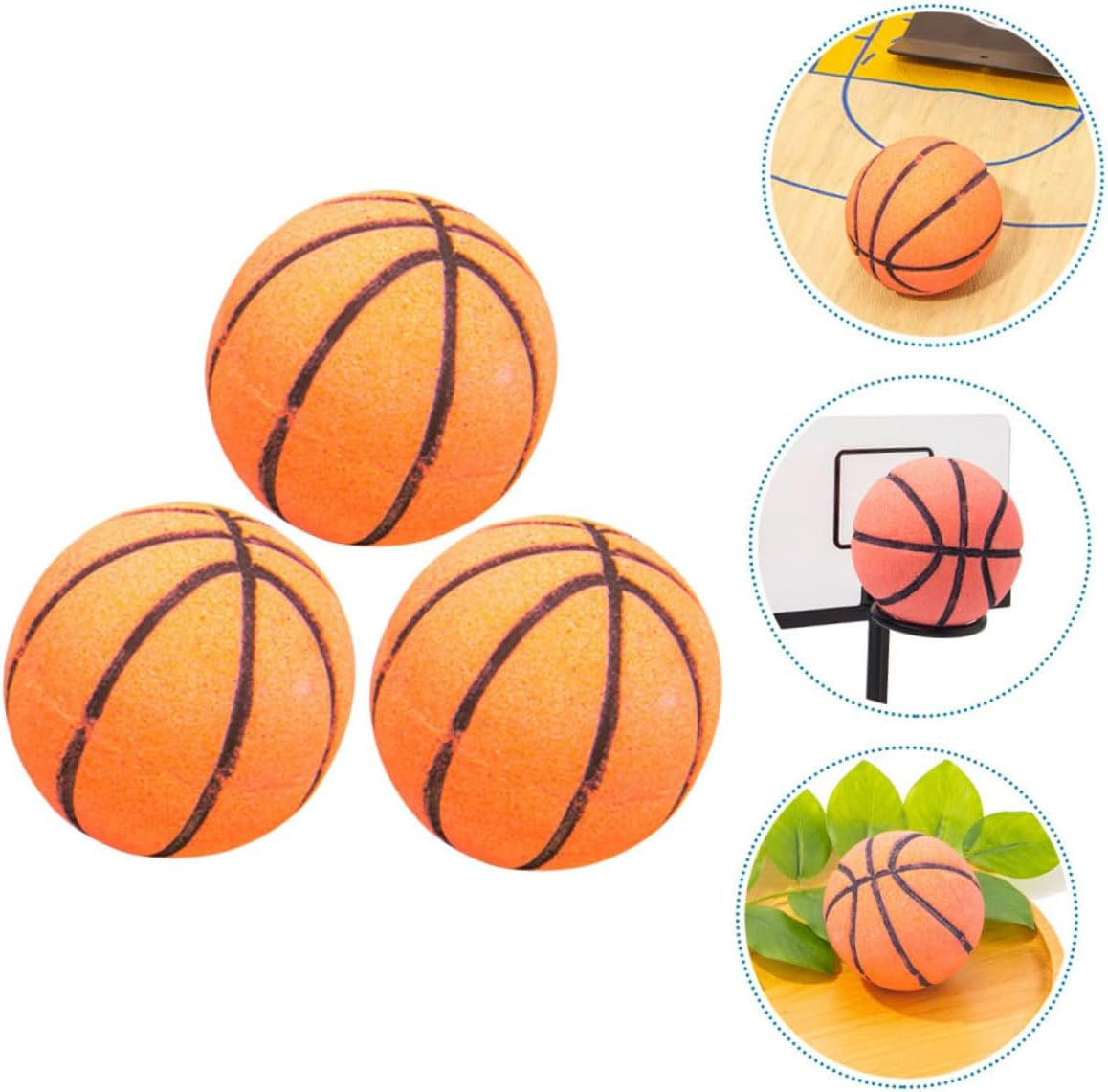 3Pcs Essential Oil Bubble Bath Salt Balls Basketball Shape Bath Balls for Boys and Girls Adults image number 4
