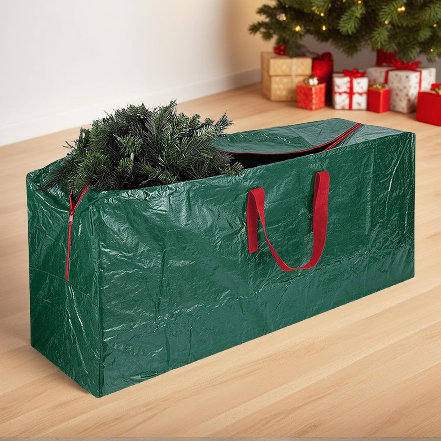 9 Ft Christmas Tree Storage Bag, Durable Heavy Duty Extra Large Artificial Xmas Holiday Tree Bag, Zippered Bag with Handles, Waterproof Christmas Tree Storage Case, Protects from Dust and Moisture image number 2
