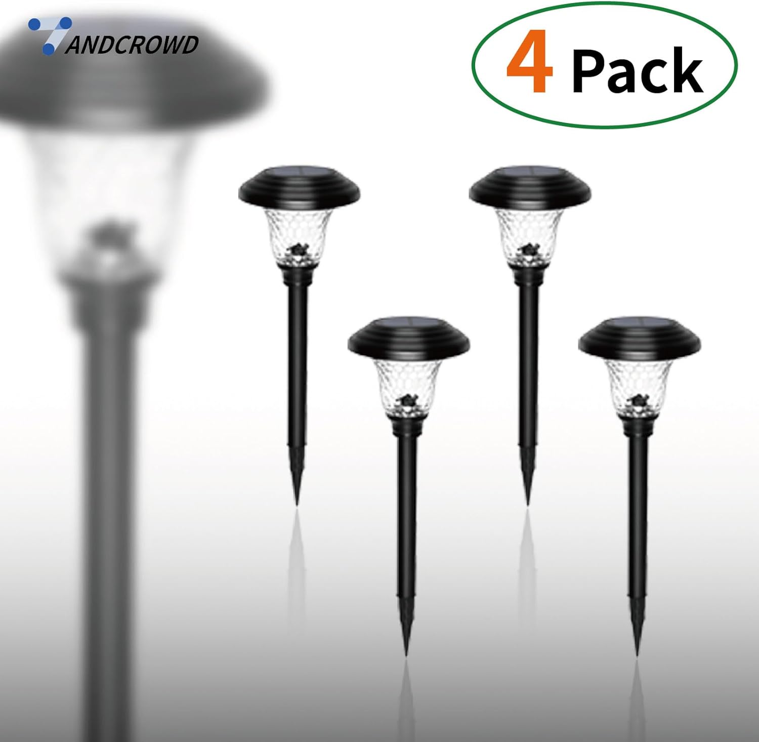 1805 LED Landscape Lights with Four Light Color Automatic Changes, Solar Outdoor Lights for Patio, 4 Packs of Outdoor Solar Lights with Unique Changing Light and Shadow Effects image number 1