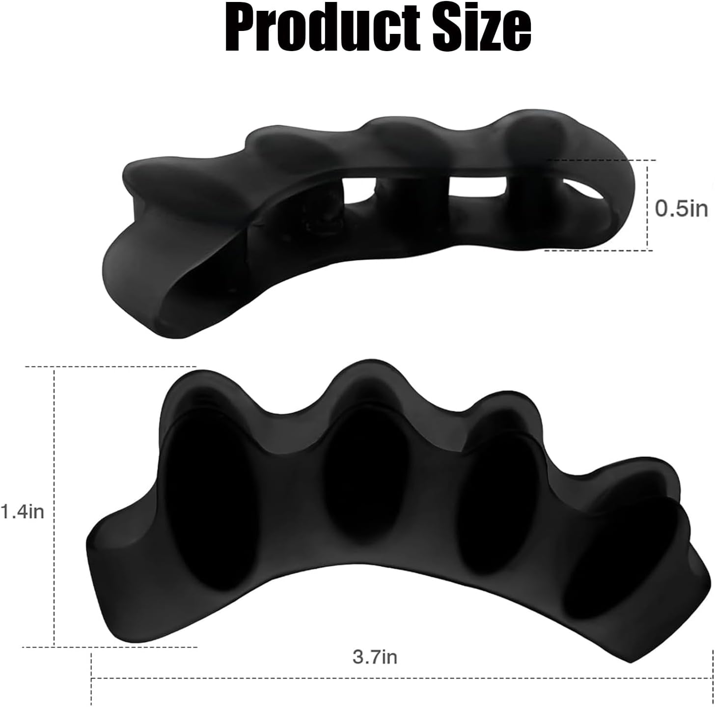 Vonzuda 2 Pairs Toe Separators for Women and Men，Soft Gel Toe Spacers to Correct Bunion, Relieve Feet Pain, Foot Alignment, Toe Straighteners for Hammer & Claw Toes, Plantar Fasciitis (Black+White) image number 3