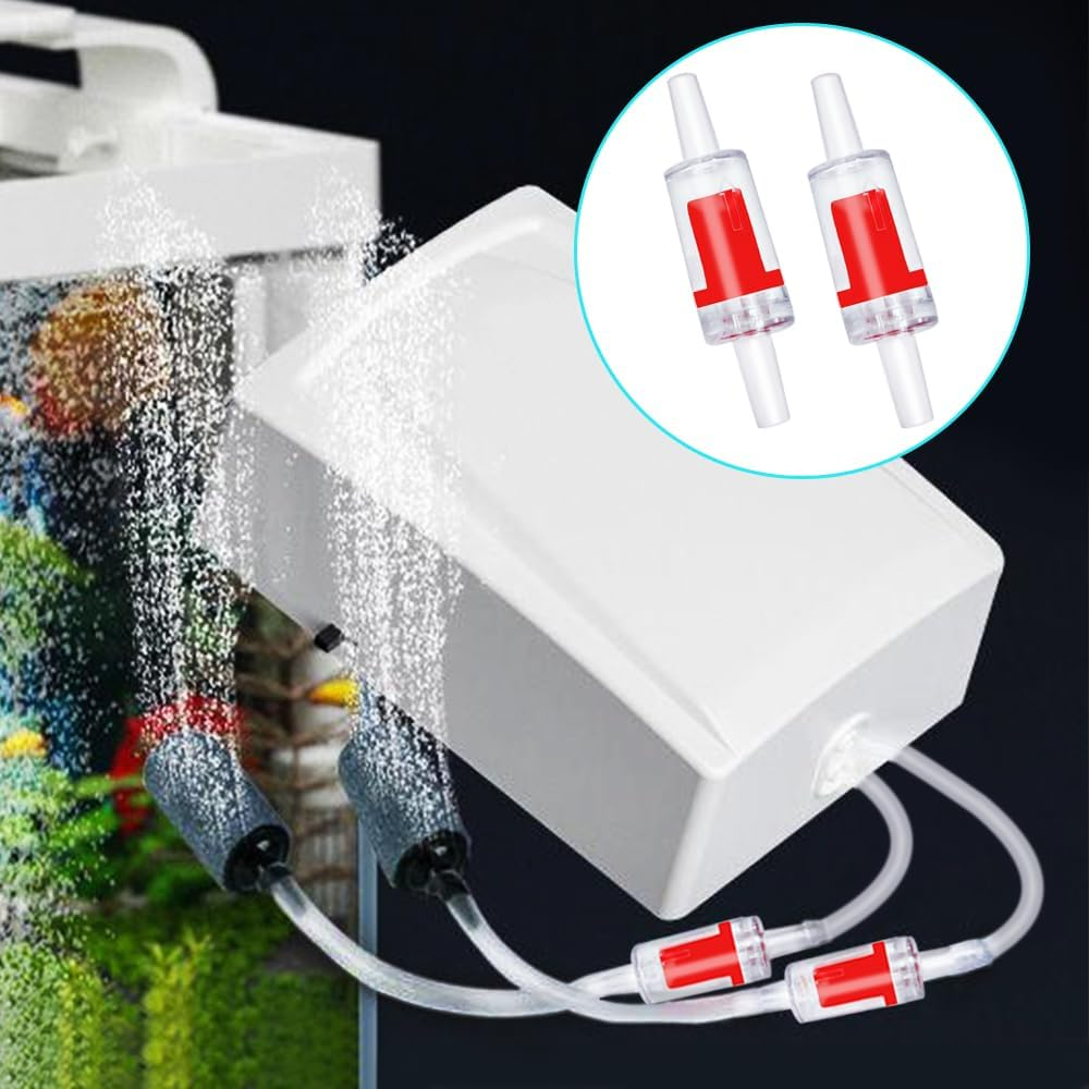 Aquarium Check Valve,Danzix One Way Non-Return Check Valve,Aquarium Air Pump Accessories for 3/16 Inch Airline Tubing-35Pcs (Red) image number 6