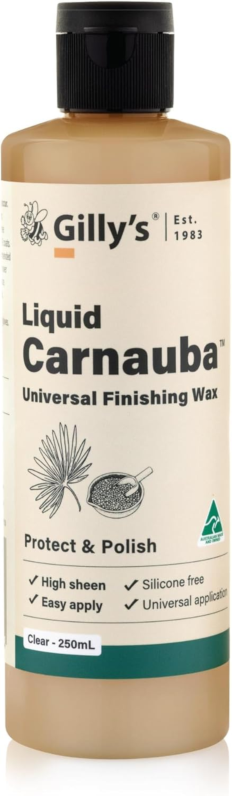 Gilly&rsquo;S Liquid Carnauba 250Ml | Premium Natural Timber & Surface Finishing Wax | High-Sheen Carnauba Wax for Wood, Concrete, Stone & Marble | Protective, Easy-Apply Satin Finish image number 1