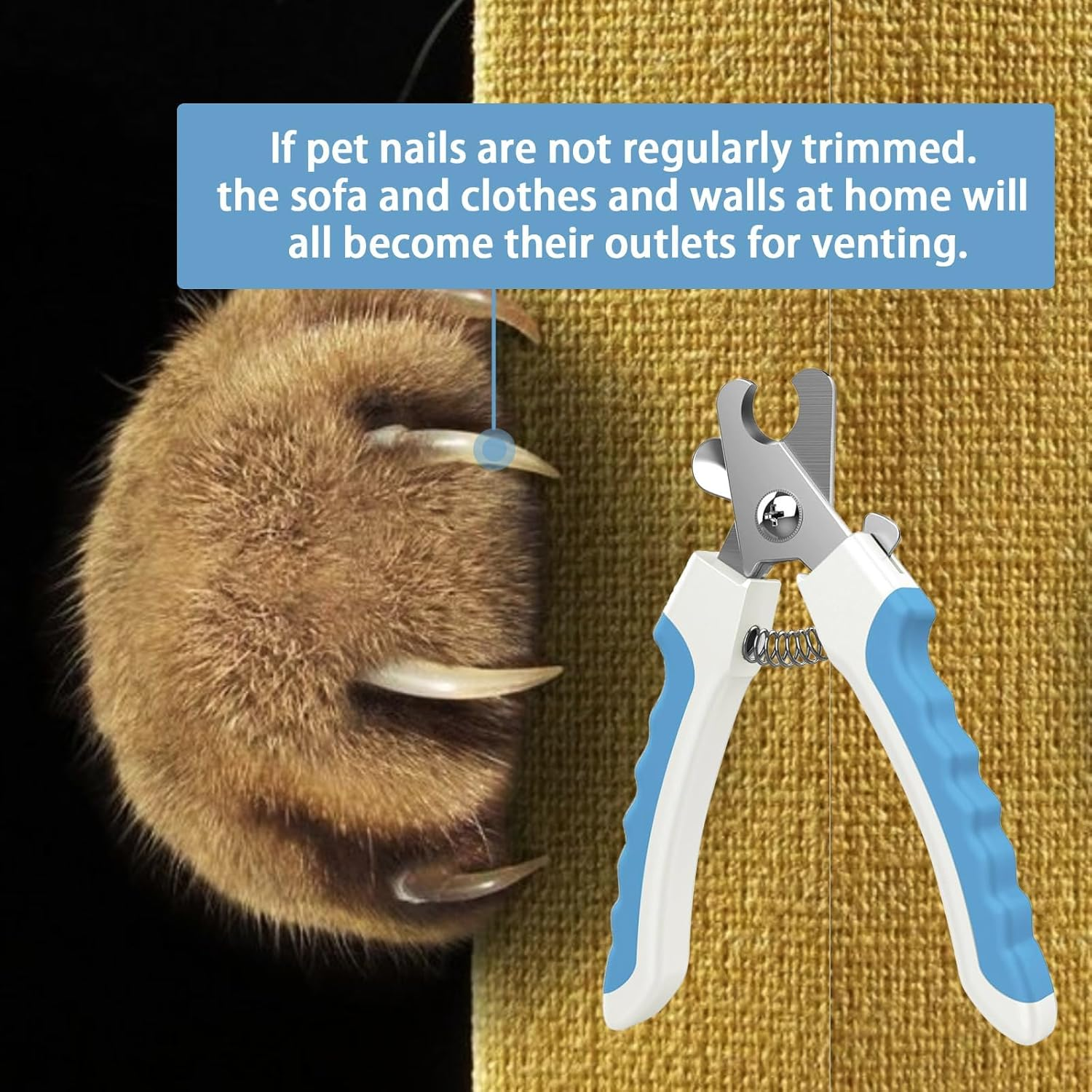 Dog & Cat Nail Clippers and Trimmers &ndash; Professional Pet Grooming Tool with Safety Guard, Razor-Sharp Blade & Free Nail File image number 2