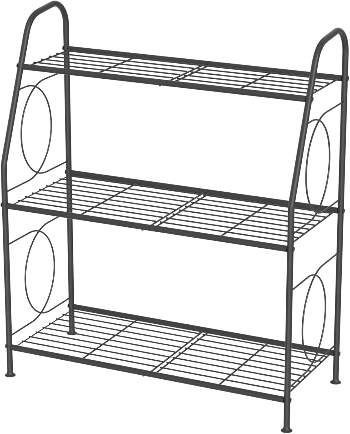 Plant Stand, 3 Tier Plant Shelf for Indoor Outdoor, Heavy Duty Metal Outdoor Plant Stand Holder Rack for Living Room Balcony and Garden, Iron Wire, Black image number 4