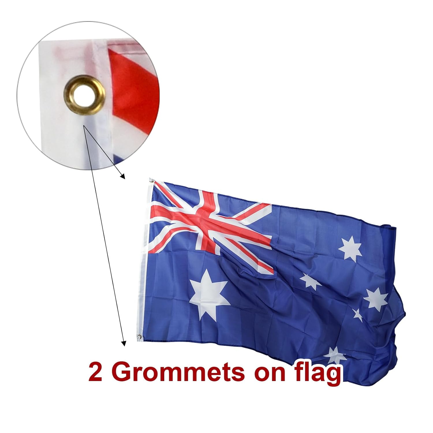 Australian Boxing Kangaroo Eureka Stockade Southern Cross Flag Australia Large, 3 X 5 Ft (90 X 150 Cm) 3 Pcs, Flags Aussie OZ AU National Day Banner Symbol Polyester Double Sides Feet UV Resistant image number 5