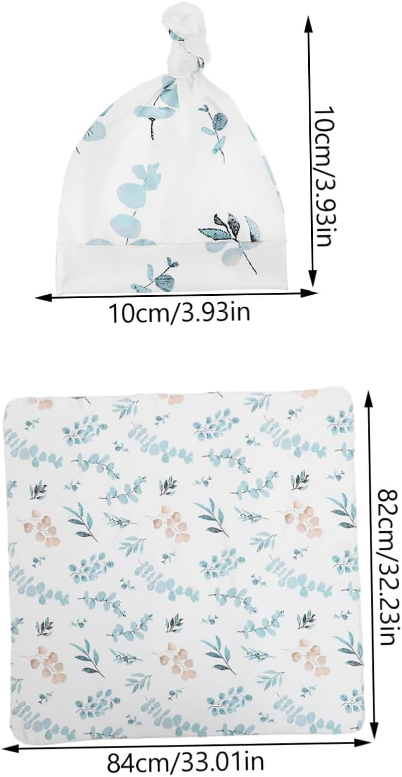 Newborn Swaddle Blanket with Hat and Headband Cute Birth Announcement Sign Soft Polyester Photography Prop for Comfortable Wrapping and Nursing image number 4