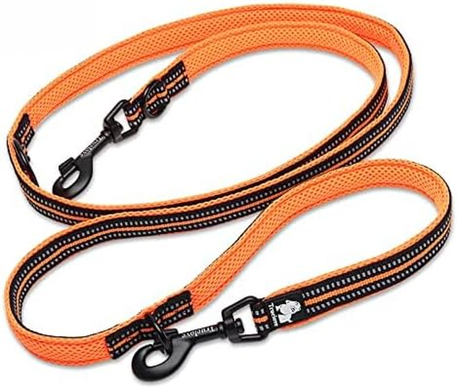 WINHYEPET True Love 7 in 1 Multi-Function Adjustable Dog Lead Hand Free Pet Training Leash Nylon Reflective Comfortable Multi-Purpose Dog Leash Tll2411(Orange,L) image number 3