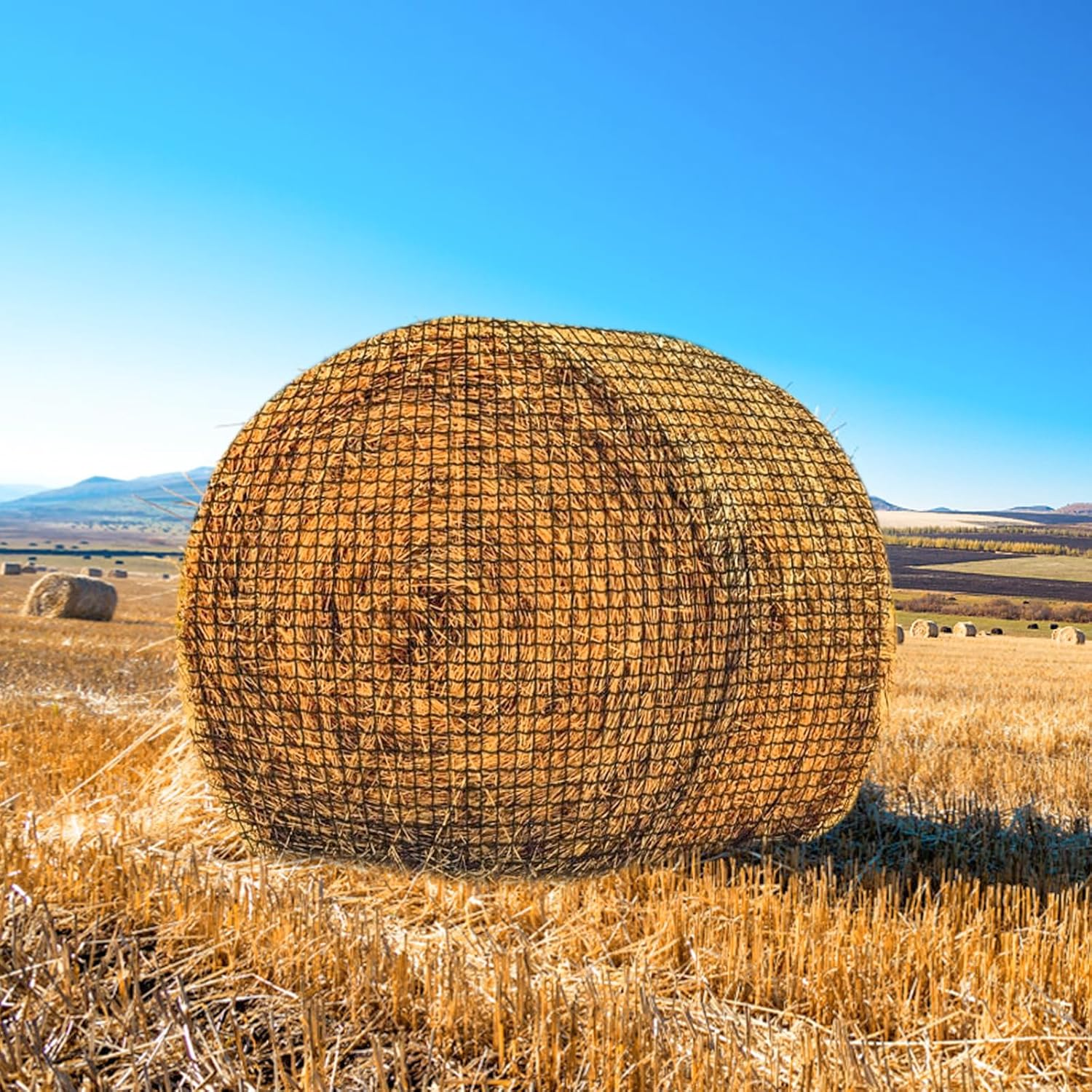 23Pcs Hay Bales for Horses, Large round Bale Hay Net Square Bale Slow Feed Hay Net Fit for 5X5X5 Feet round Hay Bales and 3X4X8 Feet Square Hay Bales for Farm Countryside
