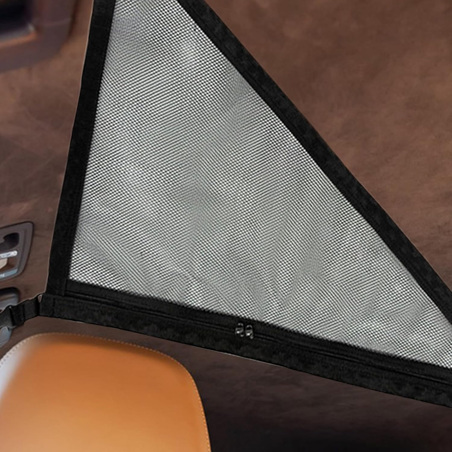 Car Ceiling Storage Net | Triangle Mesh Storage Organizer - Adjustable Straps, Heavy-Duty, Space-Saving Automobile Interior Accessories for Outdoor Adventure Long Distance Travel image number 3