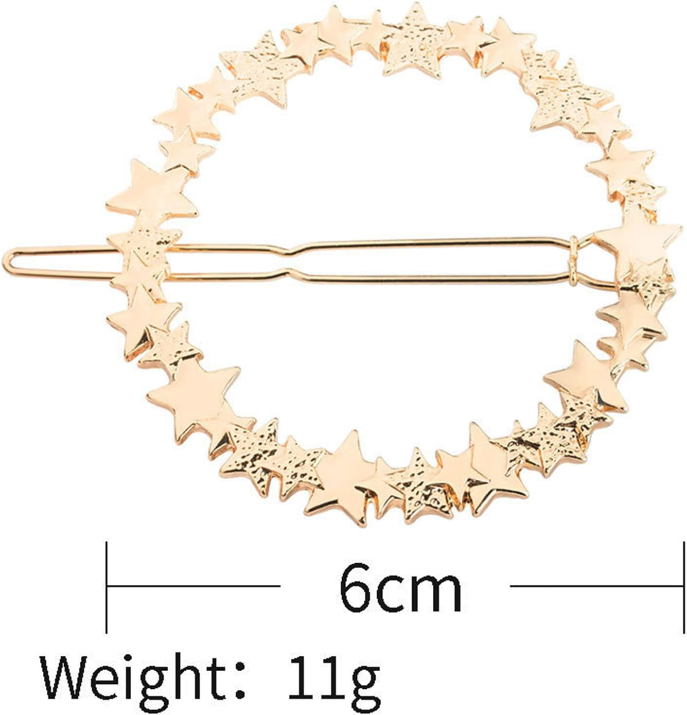 Wendalern Boho Star Hair Clip Vintage Circle Hair Pins Gold Circle Star Hair Clips round Meatal Hair Holder Clips Decorative Hair Accessories for Women and Girls image number 4