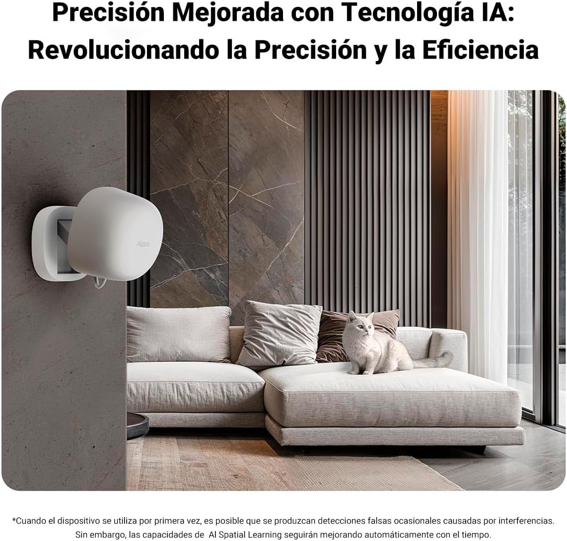 Aqara Zigbee Presence Sensor FP1E with Matter, Requires Aqara Zigbee 3.0 HUB, Mmwave Radar Wired Motion Sensor, AI Spatial Learning, Supports Homekit, Alexa, Google Home