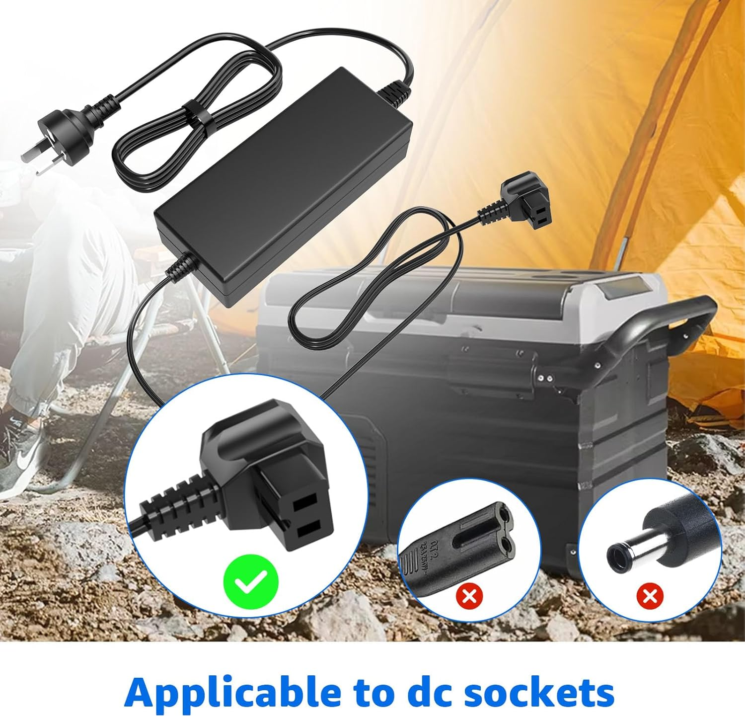 Hodeoo Universal 87W AC Power Adapter for Car Fridge Freezers - Compatible with Alpicool,Arb,Iceco,Dometic & More image number 1