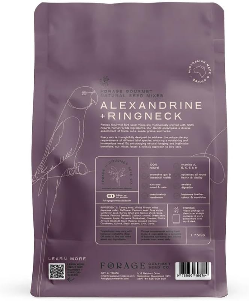 Forage Ringneck & Alexandrine 1Kg Bird Food Mix Millet Seed Australian Made