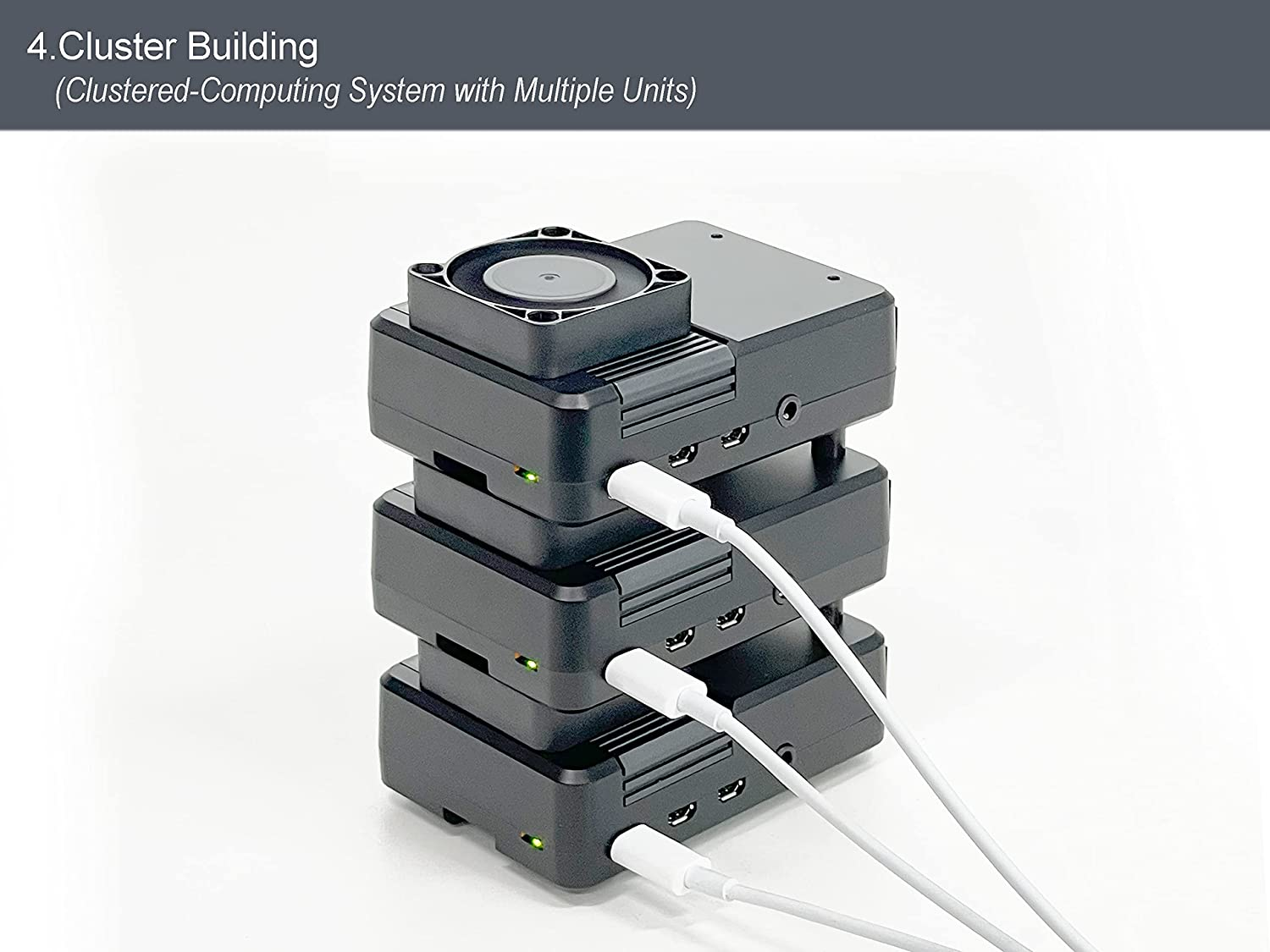 Electrocookie Multi-Functional Case for Raspberry Pi 4-1.Noiseless Passive Cooling 2.Active Cooling for Heavy Loads 3.Wall Mount 4.Cluster Building image number 2